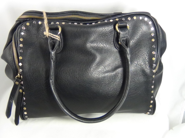 black bag with gold studs