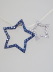 Diamond & Blue Sapphire Double Star Pendant