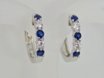 White Gold Earrings With Sapphires And Diamonds