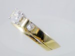 CZ Solitaire & Diamond Wedding Ring