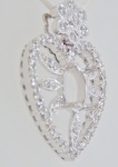 Semi-Mount Filigree Heart Diamond Pendant