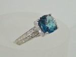 White Gold With London Blue Topaz And Diamonds